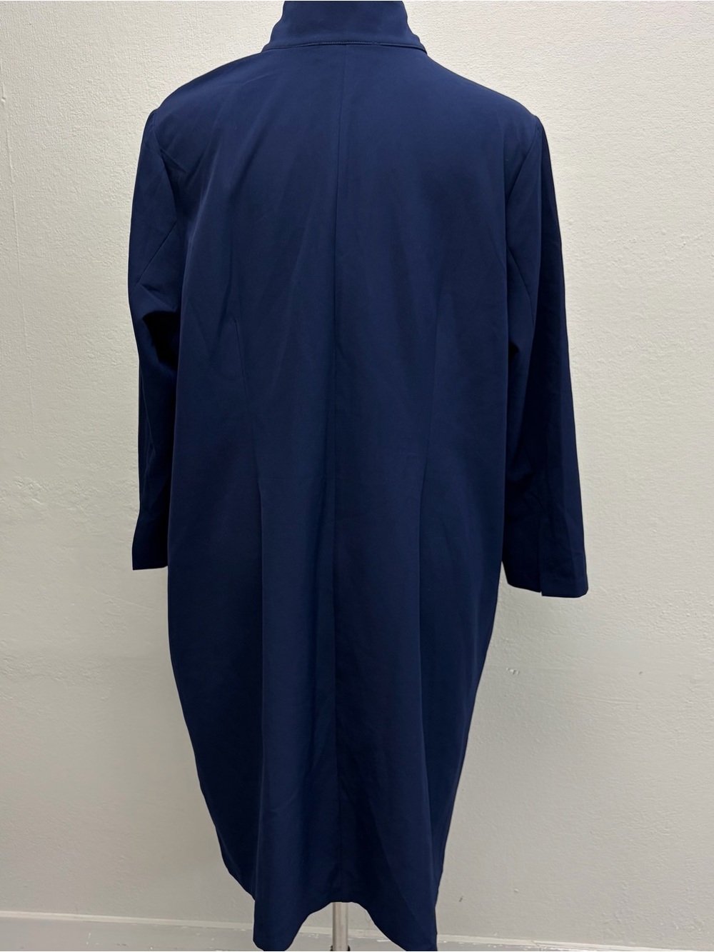 Eloquii Navy Long-Sleeve Tie-Neck Dress with Floral EmbroideryđPERFECT FOR FALL - Picture 3 of 5